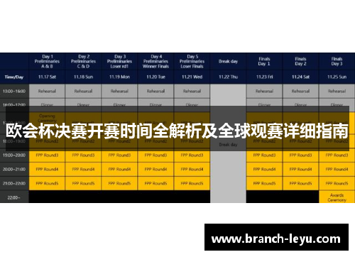 欧会杯决赛开赛时间全解析及全球观赛详细指南